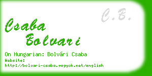 csaba bolvari business card